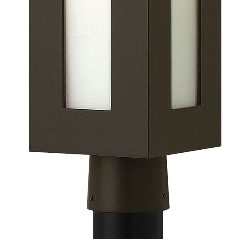 Dorian Single Light Outdoor Post Top/Pier Mount Aluminum Lantern in Bronze, Bronze, E26/Medium (Standard)