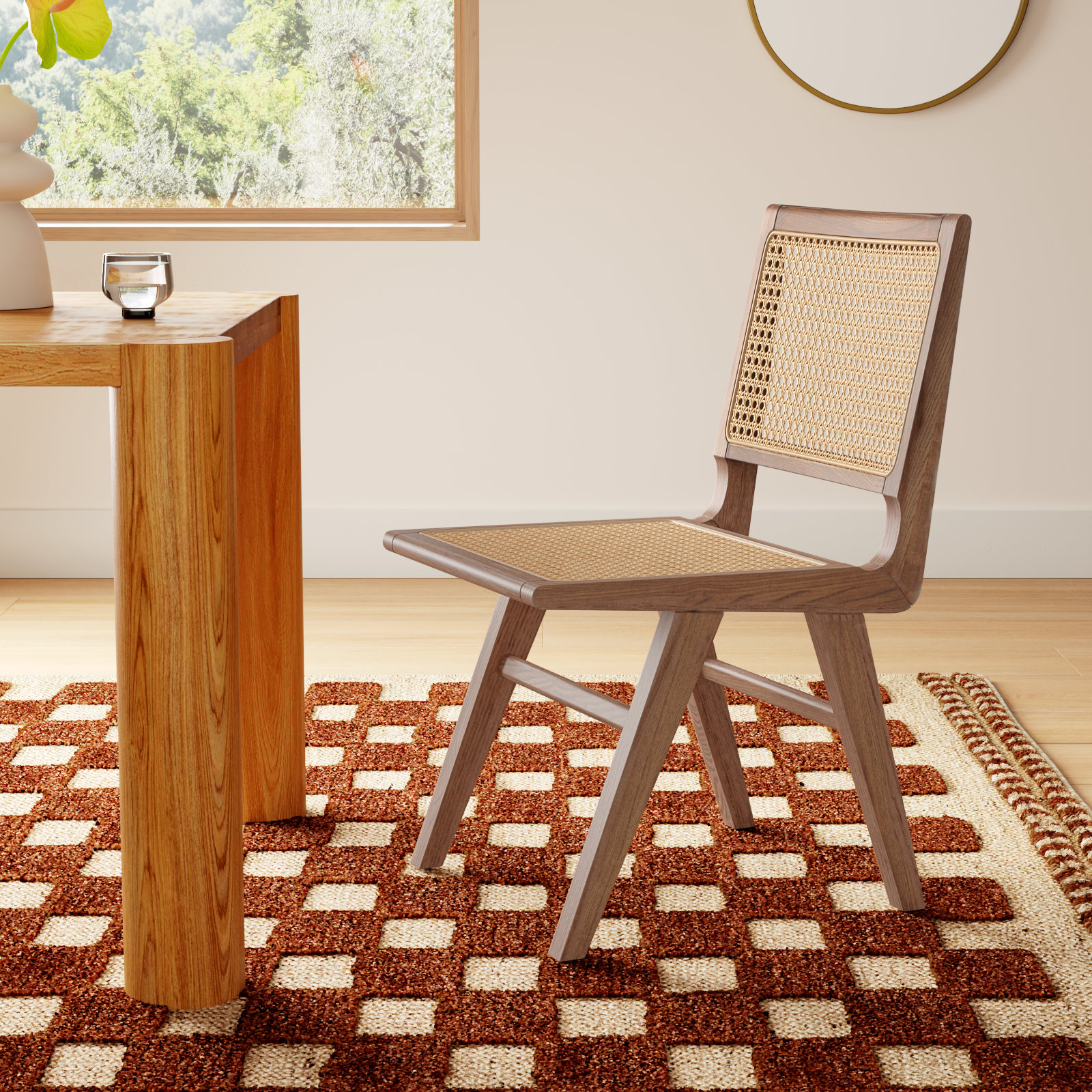Atticus Side Chair, Walnut/Natural