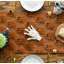 Soft Faux Fur Caramel Ghost Halloween Table Runner 33x183 cm | Seasonal Plush Fall Kitchen Dining Table Decoration for Home Party Decor