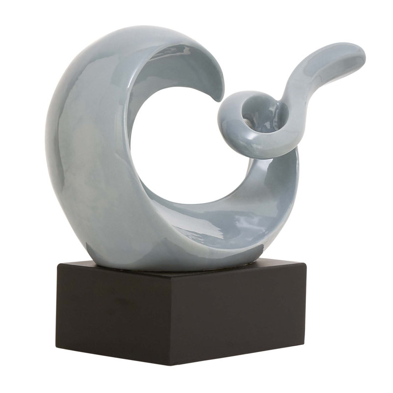 Crymble Ceramic / Porcelain Abstract Figurine / Sculpture Decorative Object, Gray