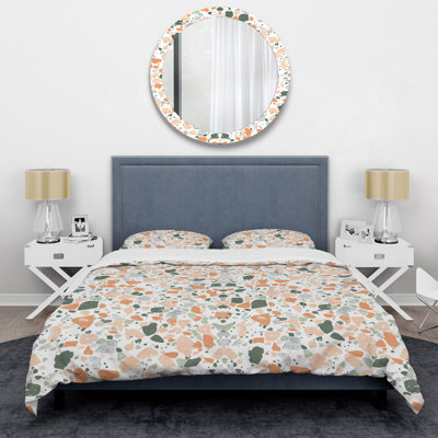 Ensemble de housse de couette Peach Green Tiles I - Tiles