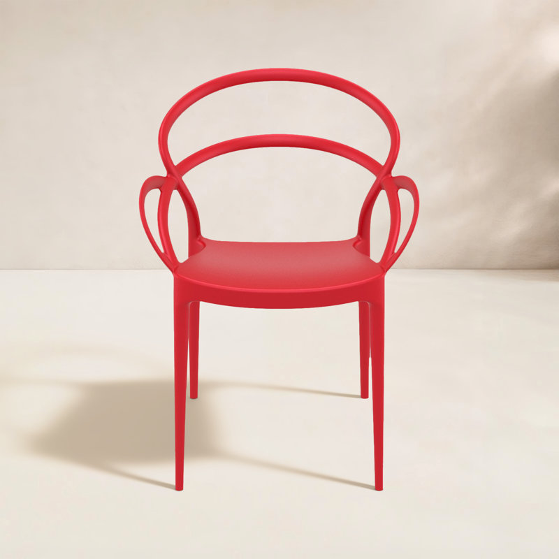 Chaise d'appoint empilable pour patio Farrah, Rouge