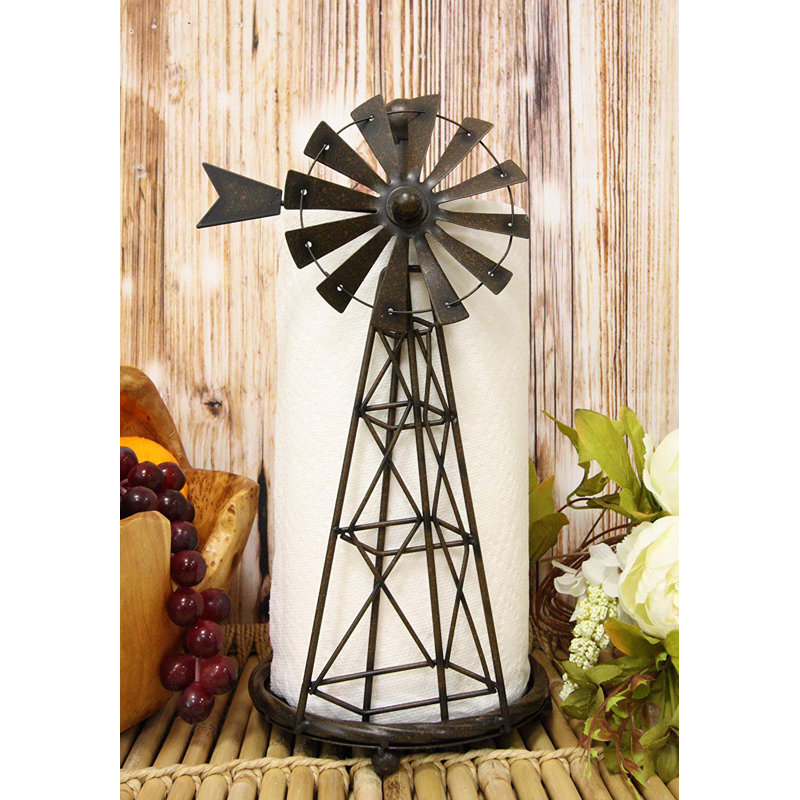 Porte-serviettes sur pied Rustic Country Western Windmill