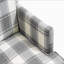 Chaise d'appoint rembourrée, fauteuil vintage avec tissu en lin gris et garniture cloutée pour le salon