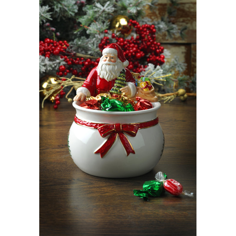 Spode Christmas Tree Santa Candy Bowl 7.75"