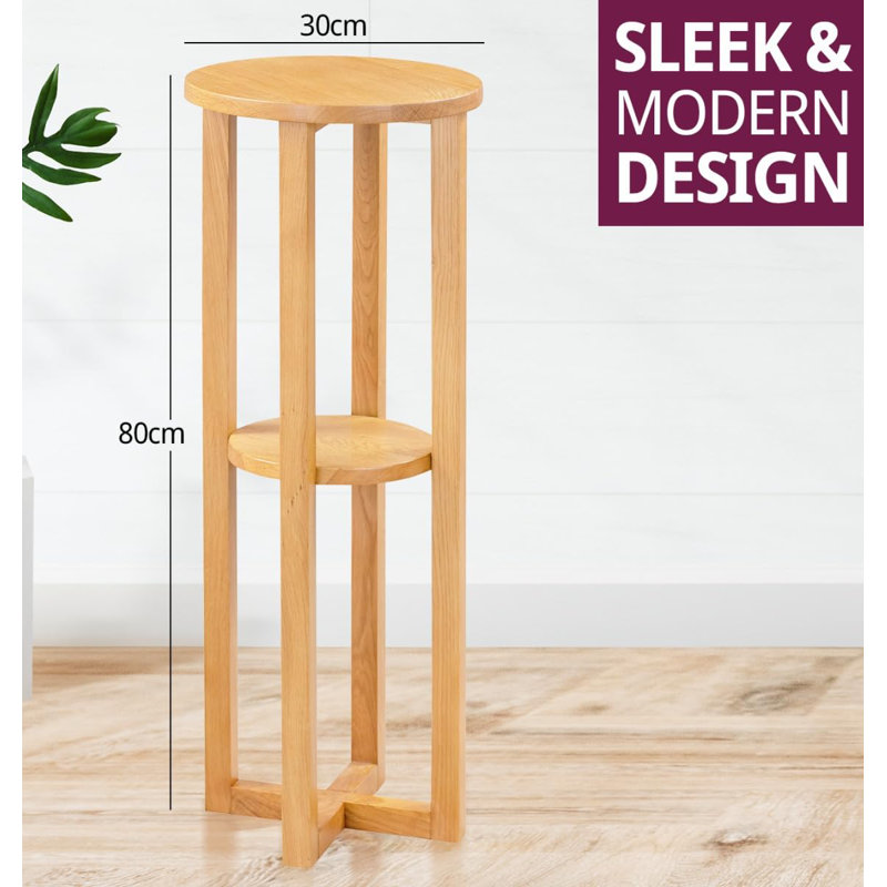 Bitten Solid Wood Cross Legs End Table