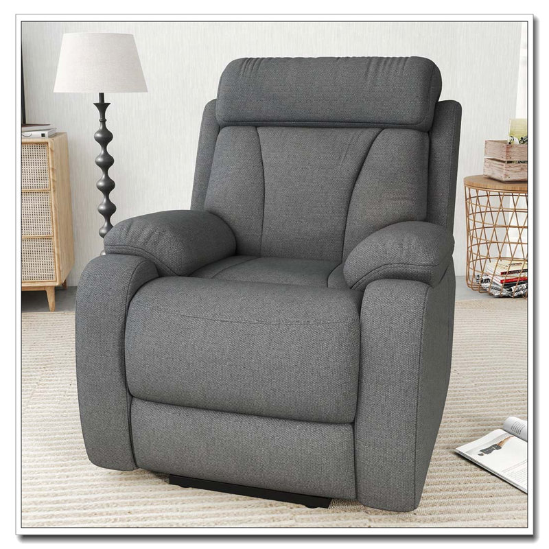 Power Lift Chair Recliner, Snowflake Velvet Fabric, Dark Gray