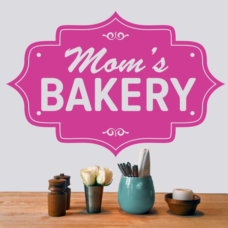 Décalcomanie murale pour la boulangerie maman, Rose vif