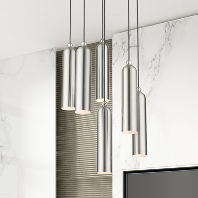 Luminaire suspendu cylindrique à 6 lumières Harly