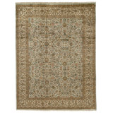Hand Knotted Wool Oriental Area Rug in Green