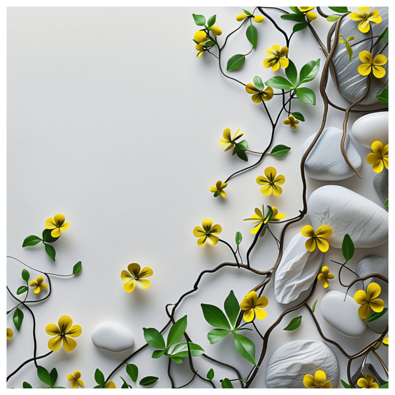 Coussin Yellow Flowers, 18 x 18 inches