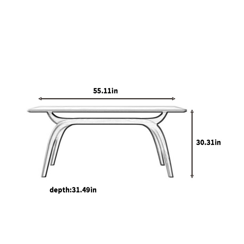 Table de salle à manger simple, H 30,31 po x L 55,11 po x l 31,49 po