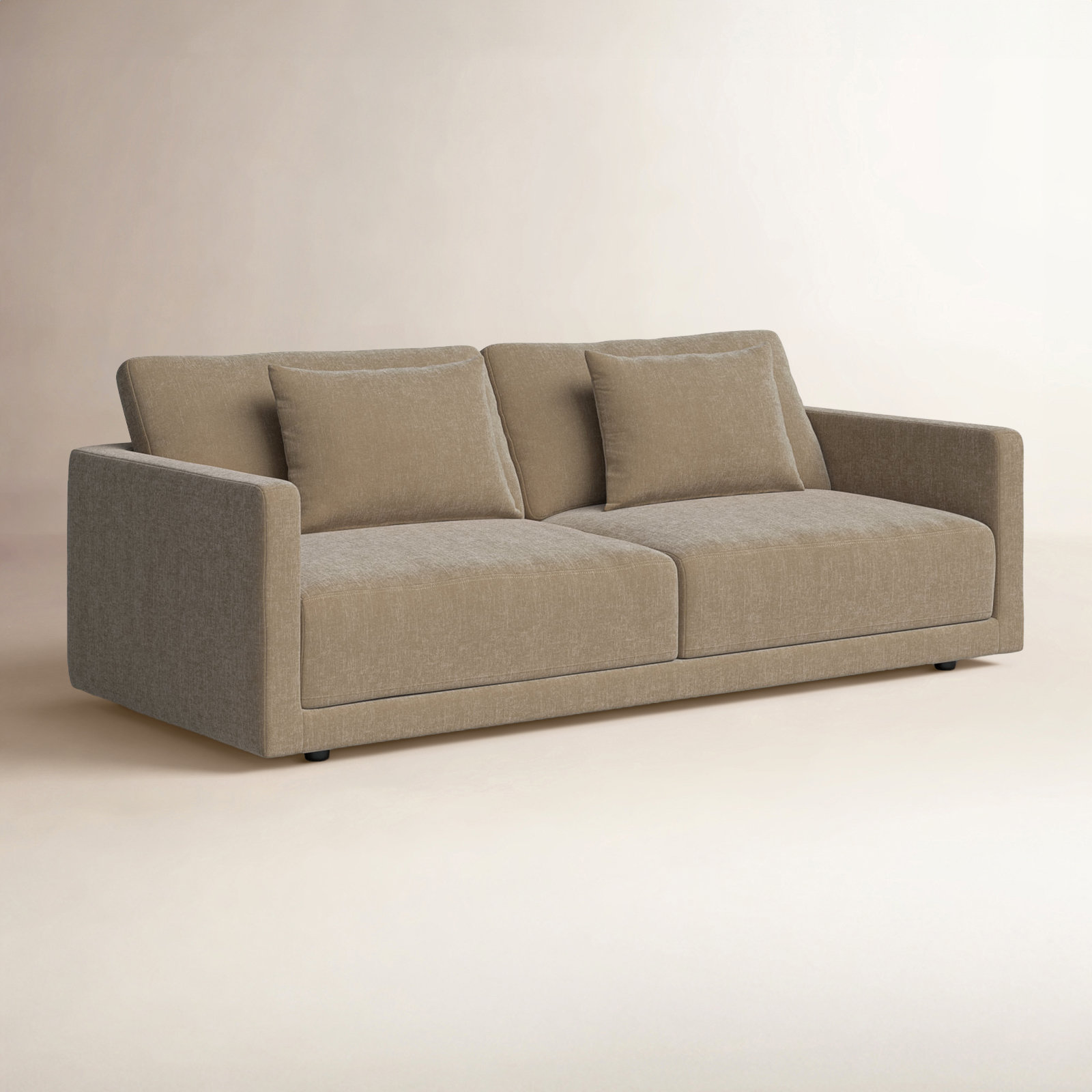 Kenji 84'' Upholstered Sofa, Latte Brown Velvet