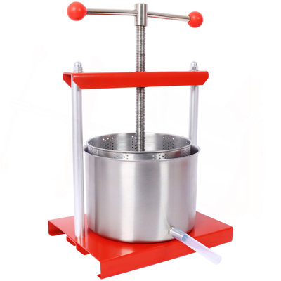 Pressoir à fruits manuel - Presse à barils en acier inoxydable 0,53 gallons pour jus, légumes, vin, huile d'olive