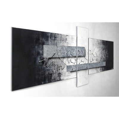 Silver Signs - 3 Piece Stretched On Wooden Frame Painting on Canvas