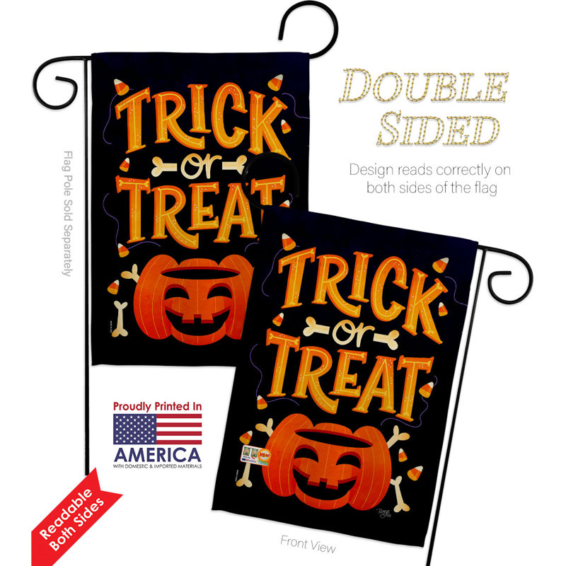Double Sided 18.5 in. H x 13 in. W Polyester Halloween Flag set
