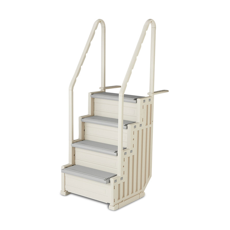 Confer Plastics InPool Step Ladder, Above Ground Swimming Pool Stairs, Gray