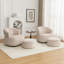 Chaise pivotante rembourrée en polyester avec repose-pieds-561283666
