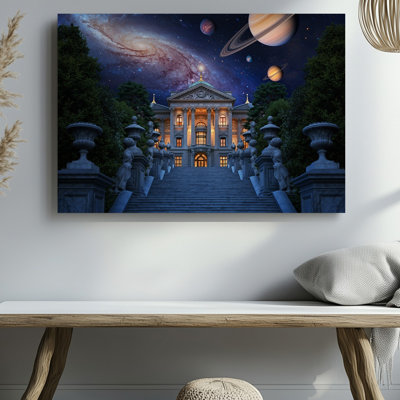 Canvas A Majestic Opulent Palace Towers At The Forefront Its Grand Wall Art Architecture Adorned With Intricate Carvings Ornate Marble Canvas Wall Art