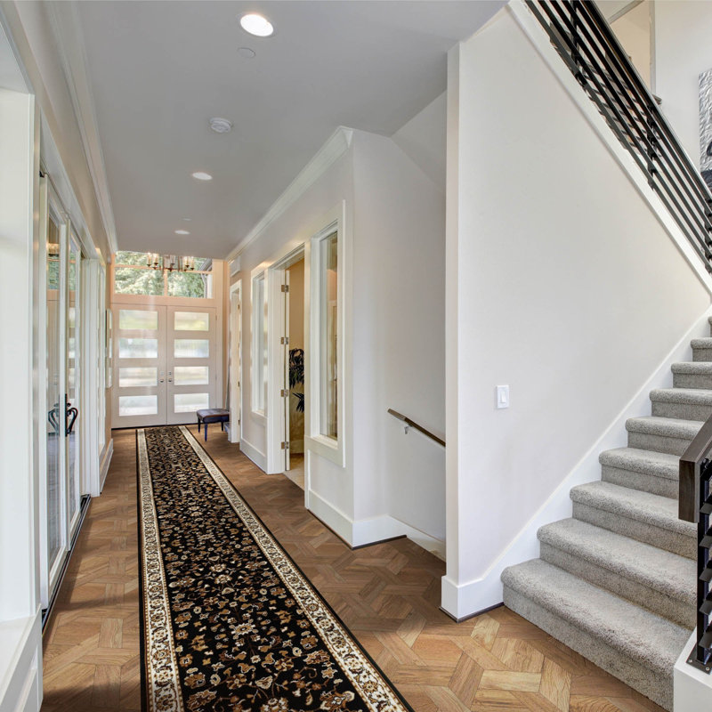 Runner Damask Area Rug, Runner 100 x 390 cm