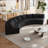Sectional Sofa, Curved Modular 4-Piece with 8 Pillows for Living Room Bedroom Office | Corduroy | Black