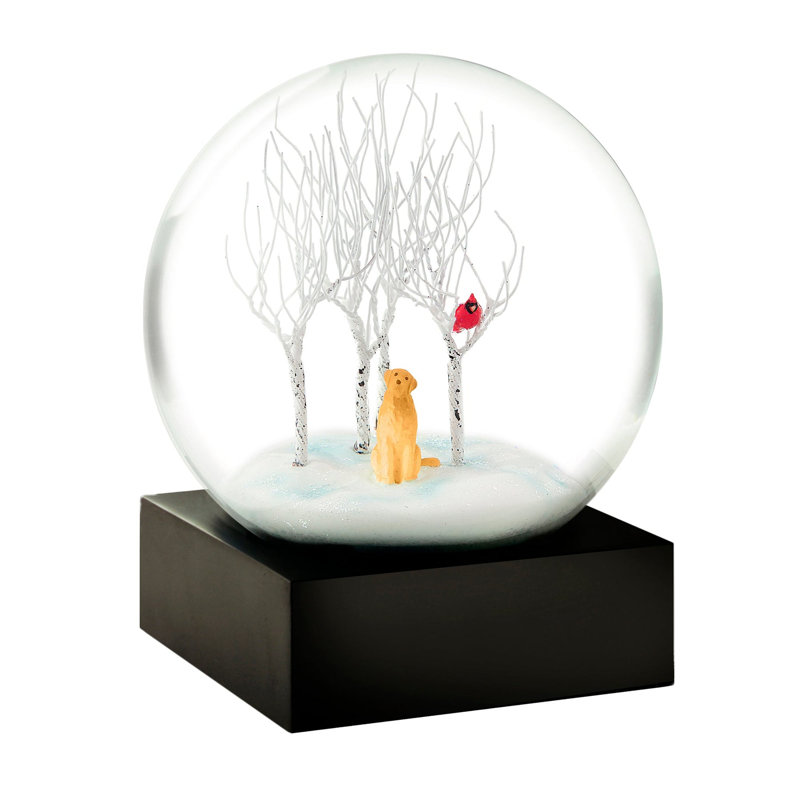 Lab In Woods Snow Globe