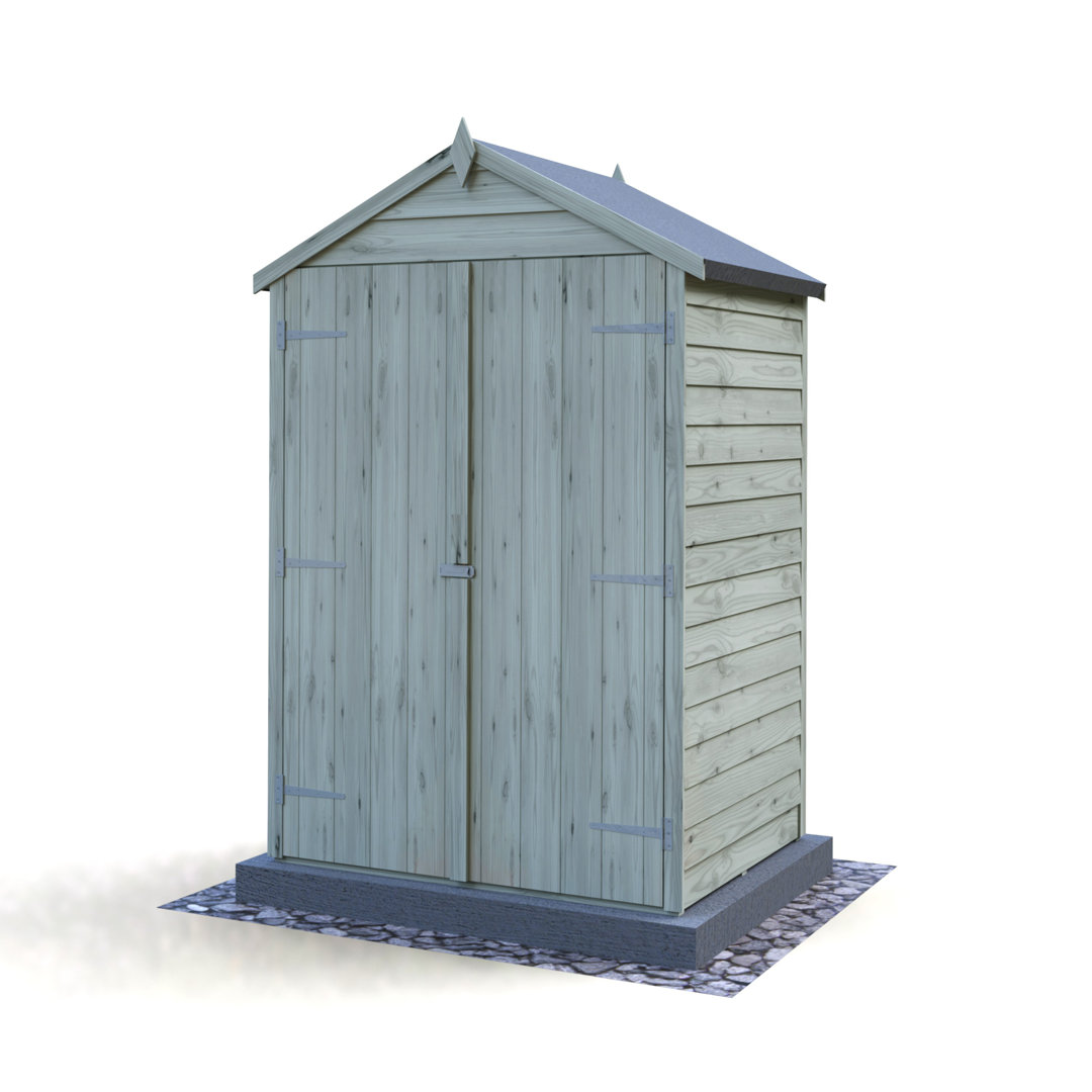 Overlap 4 ft x 3 ft Pressure Treated Shed