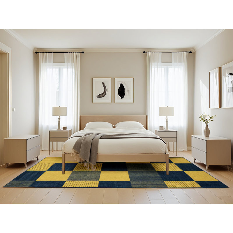 Tapis botanique brun lavable à la machine, Rectangle 5 pi x 8 pi