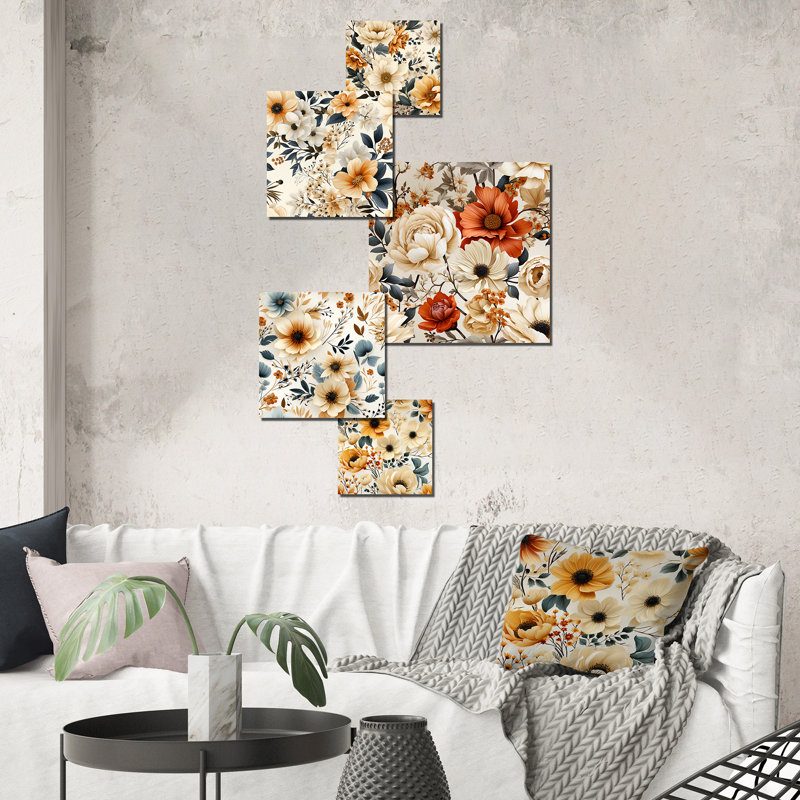 Odilion - ensemble d'art mural floral de 5