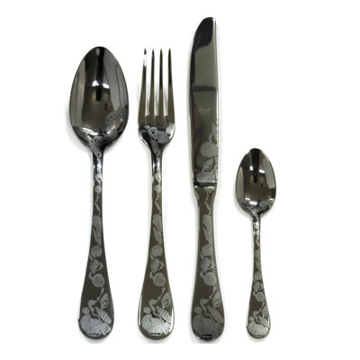 Venere Flatware Set - 24 Pieces - Black Gold