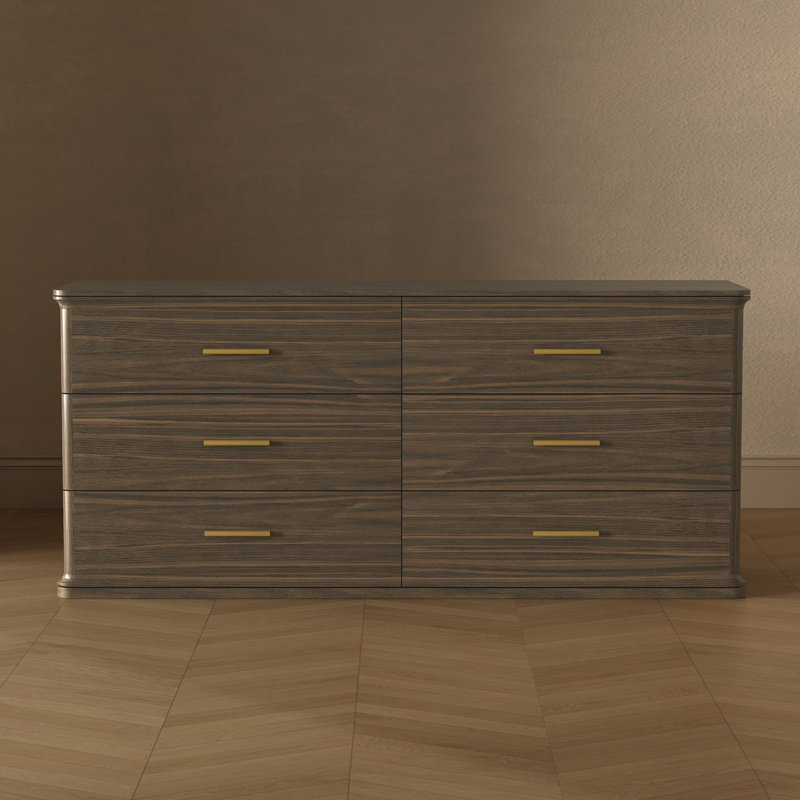 Commode double 6 tiroirs Clifford, Noyer