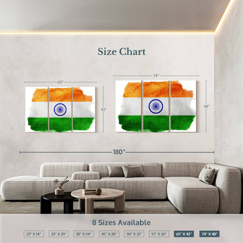 Borges India Flag, 42" H x 65" W