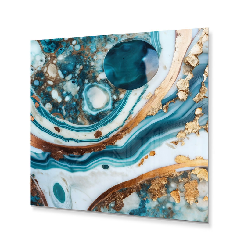 Glam Abstract Wall Decor on Metal, 16" H x 16" W x 1" D