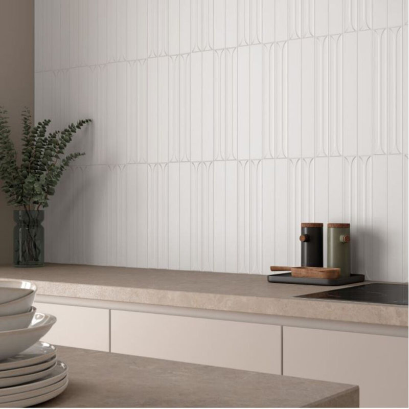 Glazed Textured And Patterned Ceramic Field Tile, Orange