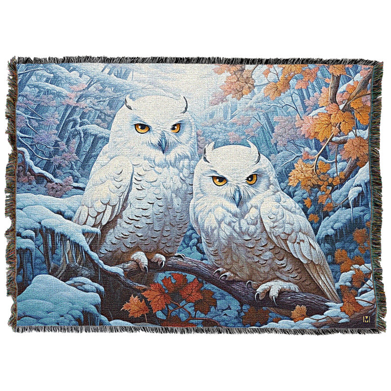Jeté en coton Pure Country Weavers, Harfang des neiges hiver