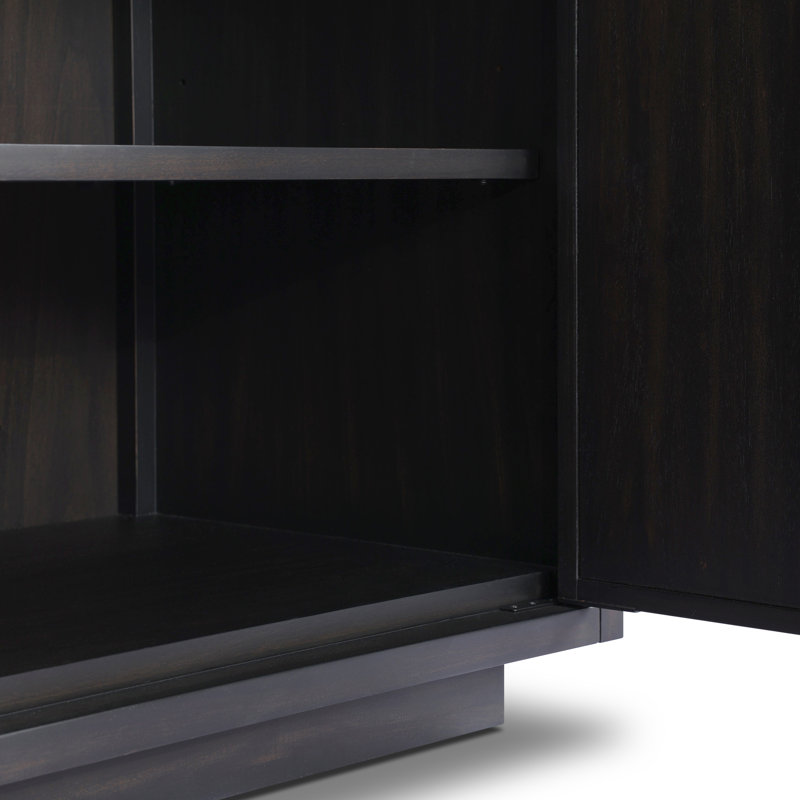 Nyland Media Console, Jet Black Mahogany Veneer
