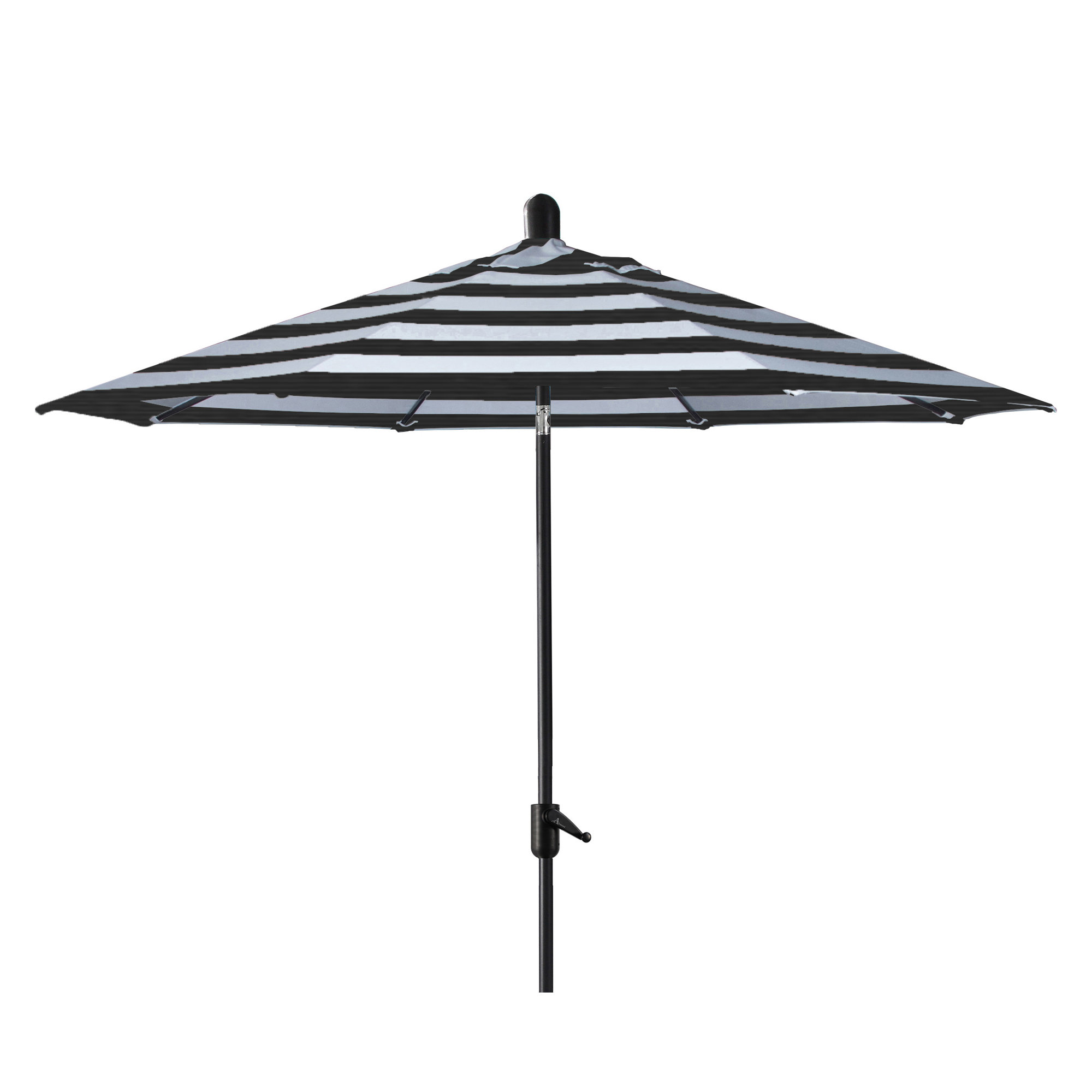 Natalie 104'' Outdoor Polyester Umbrella, Antique Bronze, Black Stripe Sunbrella®