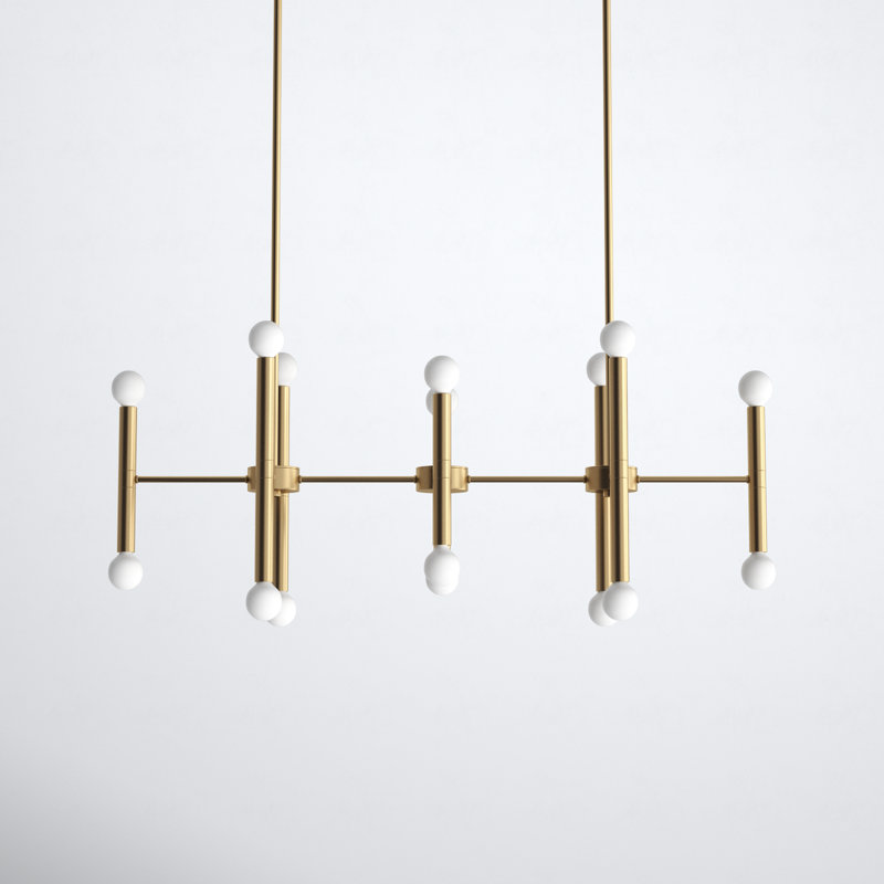 Jamir 16 - Light Dimmable Modern Linear Chandelier, Gold