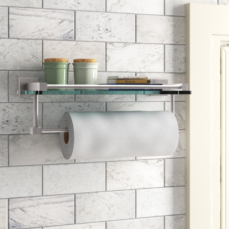 Haranu Bracket Shelf with Towel Bar, Polished Chrome