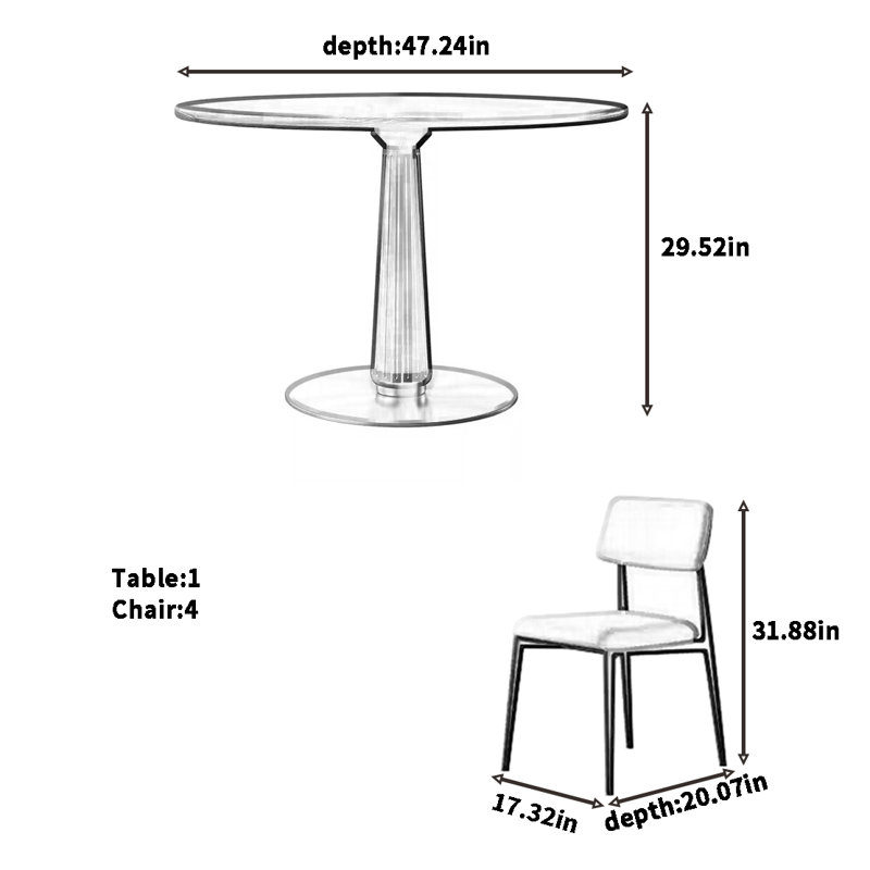 Ensemble de chaises de table rondes rétro françaises