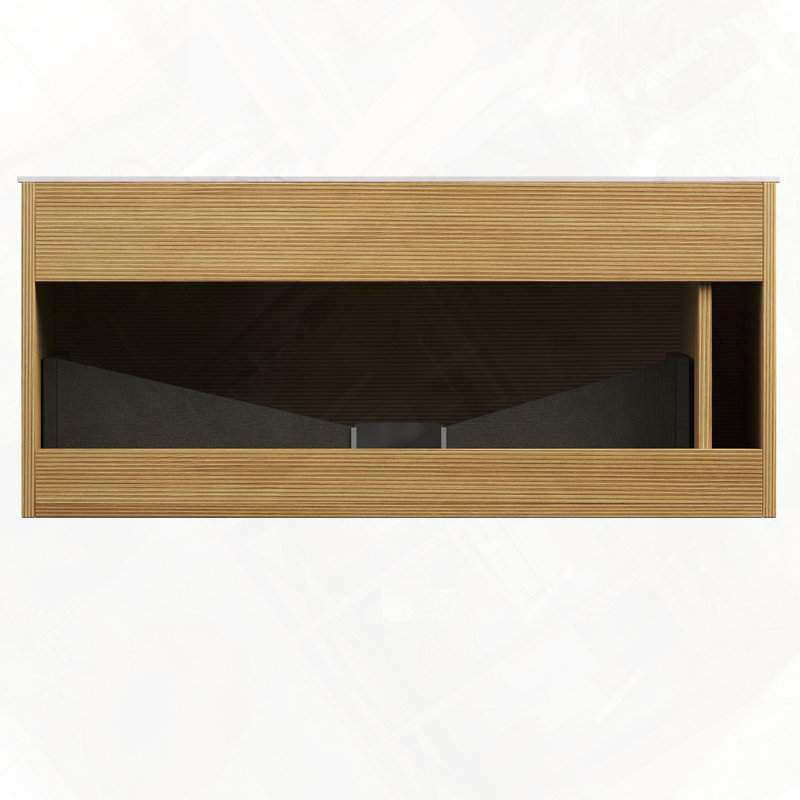 Wall Mounted Cabinet with Drawer LED Strip Lights Automatic Illumination Function