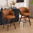 Allis Mid-Century Modern Chenille Fabric Counter Stools,Upholstered Swivel Barstools With Wood Legs,Counter Height Stools with Wingback,Footrest,For Kitchen Island Bar Counter,Brown-1858234490-1855512860