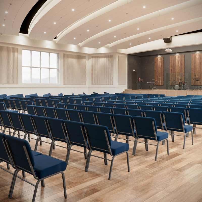 Chaise Stacking Church Stacking, Bleu marine, Veine argentée