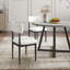 Ensemble de salle à manger 5 pièces Roundhill Furniture Evdo, table à tréteaux ronde et 4 chaises rembourrées, gris et noir-1329688578-1329688577