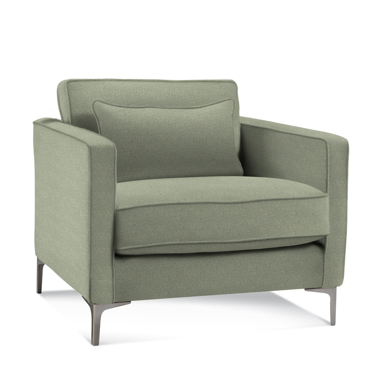 Upholstered Accent Chair, Green Performance Fabric Polypropylene/Olefin