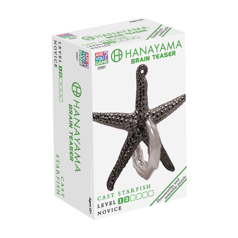 Étoile de mer Hanayama niveau 2 casse-tête, Noir / blanc
