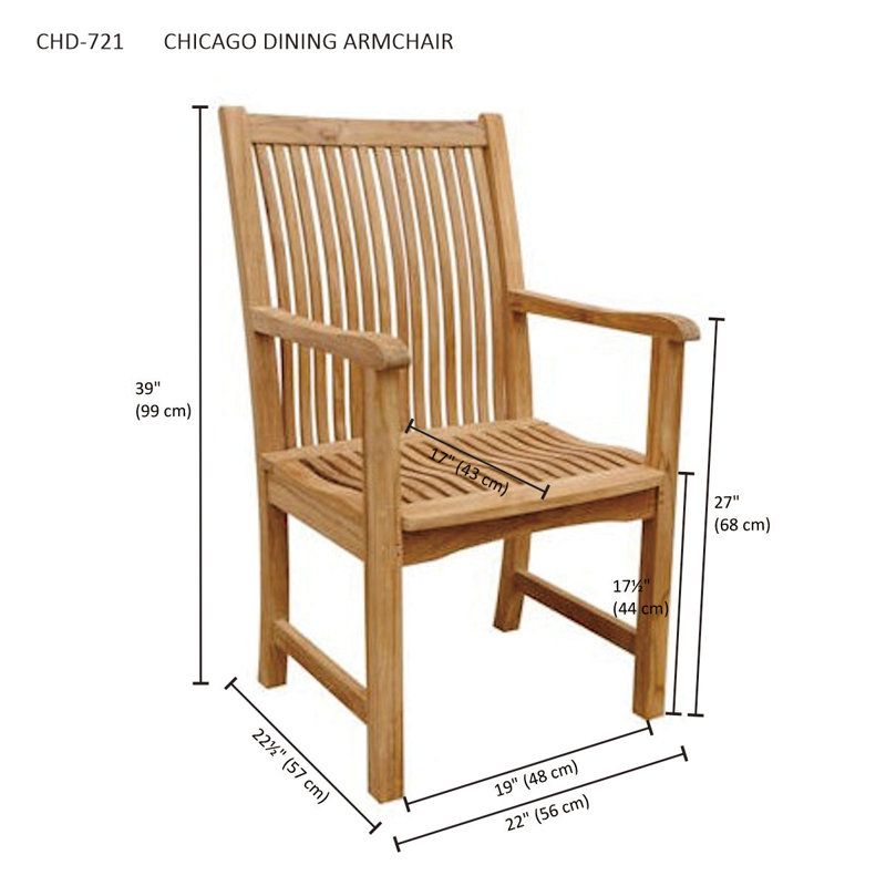Chicago Teak Patio Dining Chair