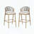Aluminum Frame Barstools with Scallop Rattan Backrest – Set of 2, Maple Finish-1136153163