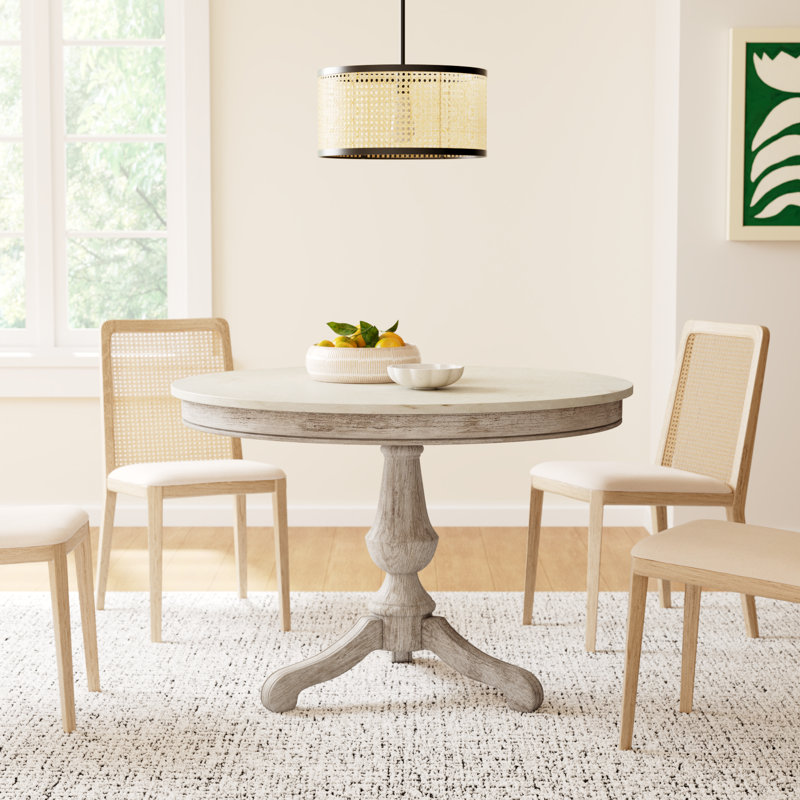 Aberdale Round Marble Dining Table, Gray