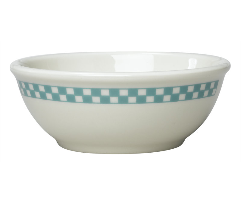 Diner Check Nappy Bowl, Turquoise